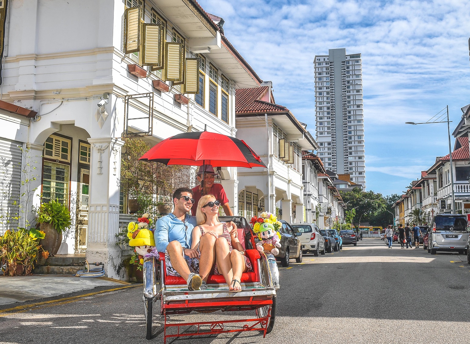 トライショーの乗車体験で移動